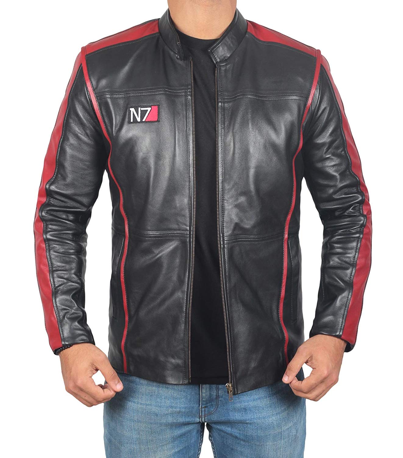 Mass Effect 3 N7 Men/'s Commander Shepard Gaming Leather Jacket