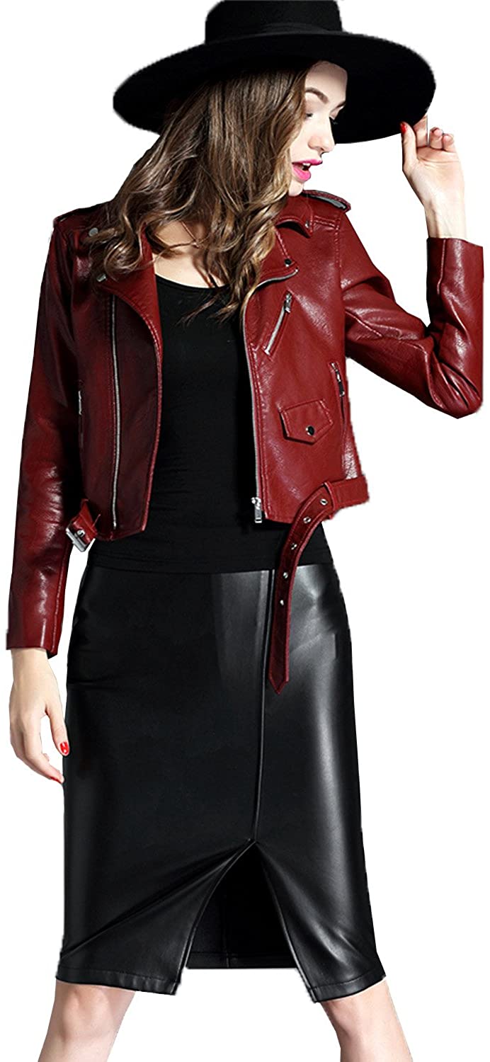 short red leather jacket